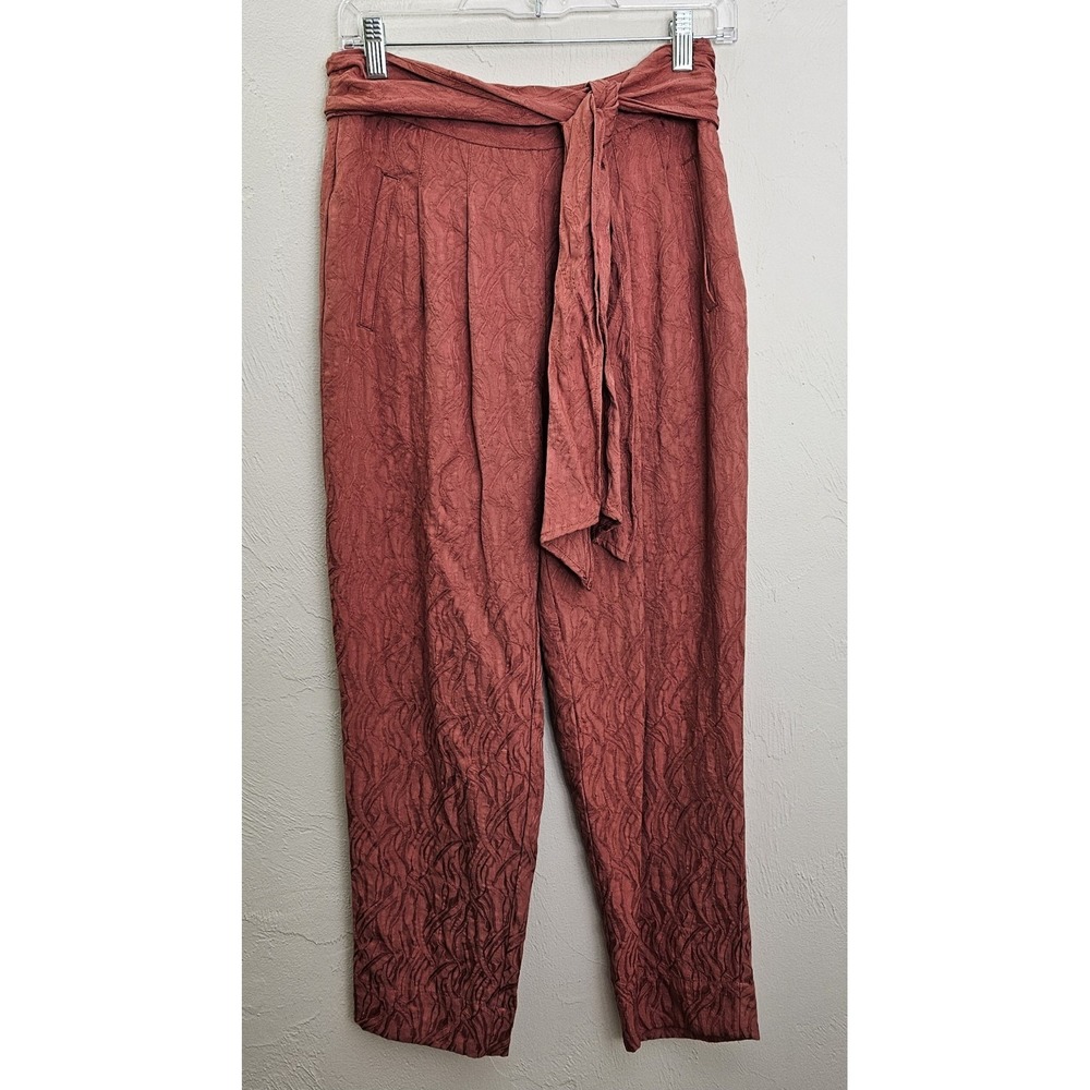 Ett:Wa by Anthropologie Aubade Jacquard Pants Women's Size 2 Boho 25" Inseam